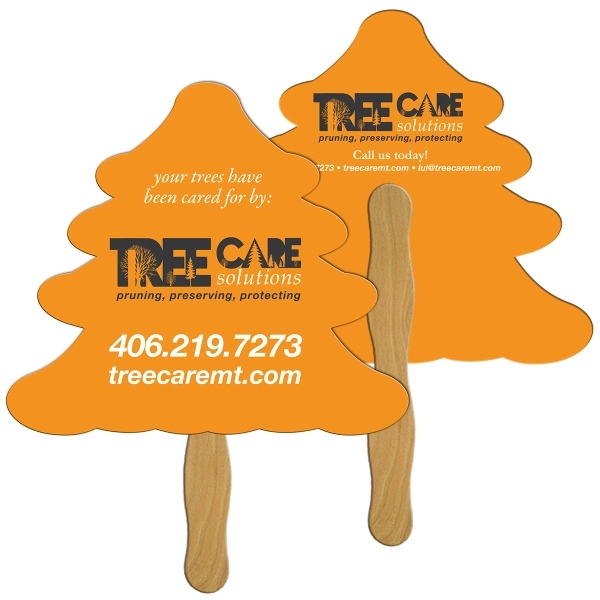 Evergreen tree shaped digital economy fans with double sided film lamination.... from ASI 67620 Lion Circle Corp / Lion/Circle