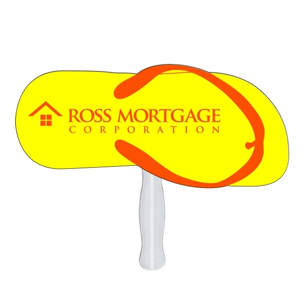 Flip flop shaped digital economy fans with double sided film lamination.... from ASI 67620 Lion Circle Corp / Lion/Circle