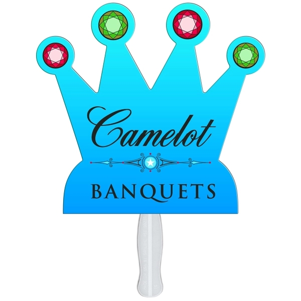 Crown shaped digital economy fans with double sided film lamination.... from ASI 67620 Lion Circle Corp / Lion/Circle