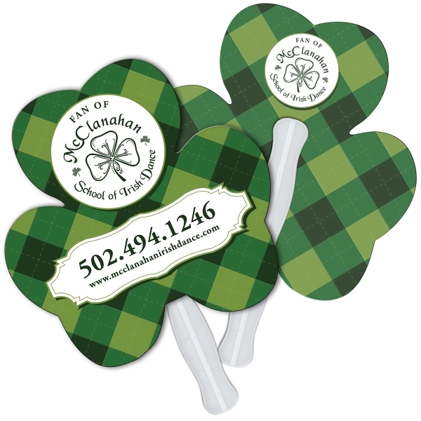 Shamrock shape fast fan with wooden stick.... from ASI 67620 Lion Circle Corp / Lion/Circle