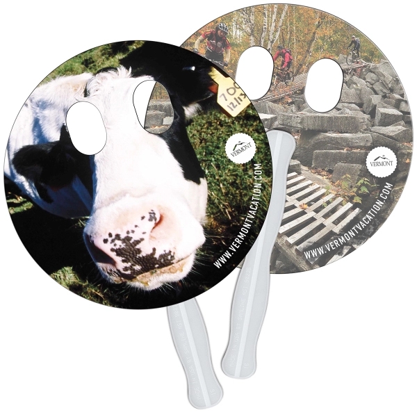 Circle with eyes cut out shape fast fan with wooden stick.... from ASI 67620 Lion Circle Corp / Lion/Circle