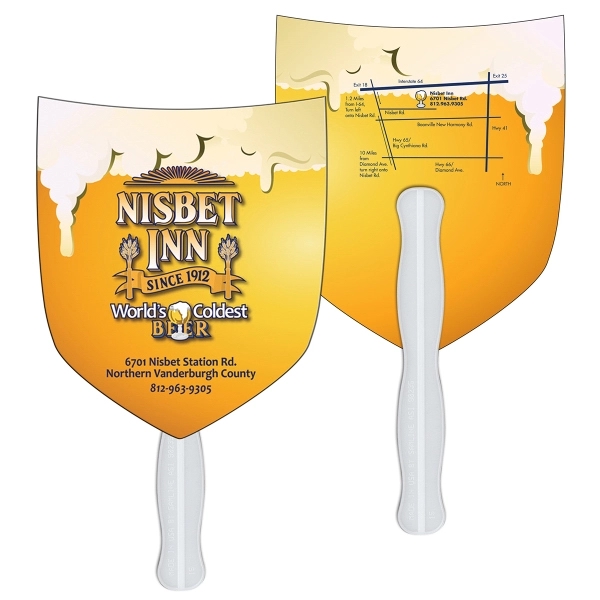 Shield/shovel shape fast fan with wooden stick.... from ASI 67620 Lion Circle Corp / Lion/Circle