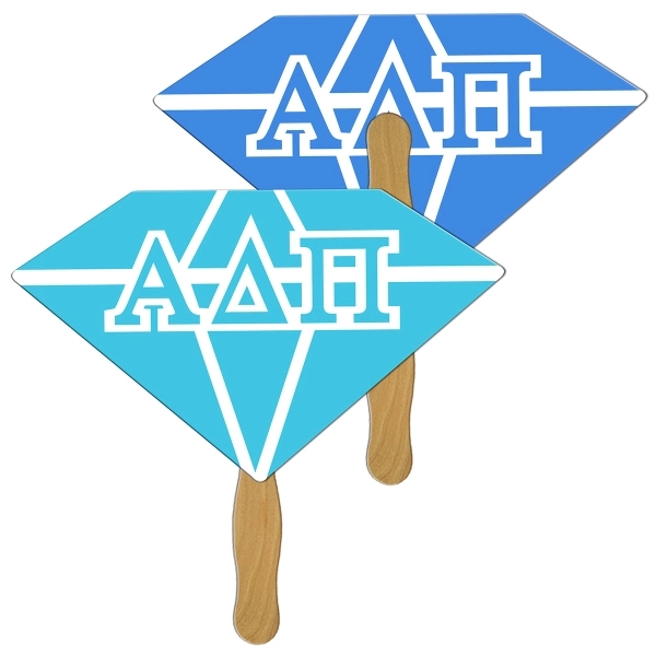 Diamond shape fast fan with wooden stick.... from ASI 67620 Lion Circle Corp / Lion/Circle