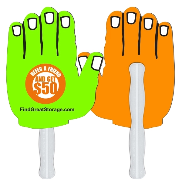 Hand shape fast fan with wooden stick.... from ASI 67620 Lion Circle Corp / Lion/Circle