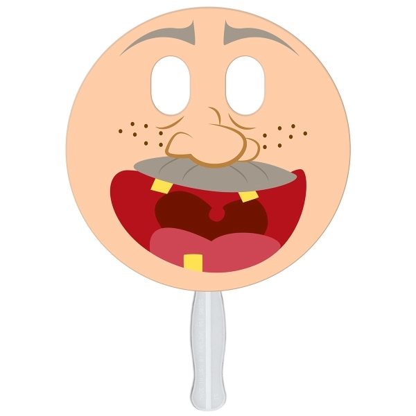 Circle with eyes cut out shape fast fan with wooden stick.... from ASI 67620 Lion Circle Corp / Lion/Circle