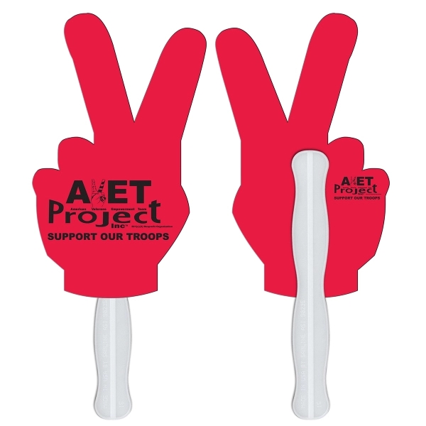Peace sign shape fast fan with wooden stick.... from ASI 67620 Lion Circle Corp / Lion/Circle