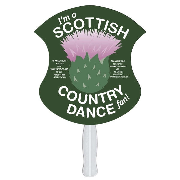 Badge shape fast fan with wooden stick.... from ASI 67620 Lion Circle Corp / Lion/Circle