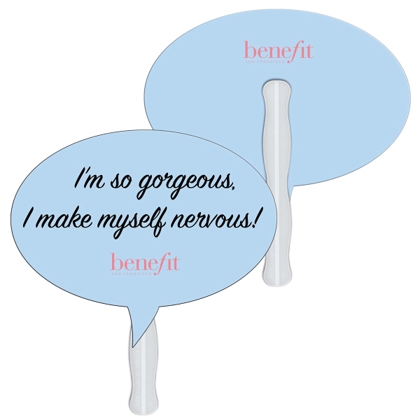 Thought bubble shape fast fan with wooden stick.... from ASI 67620 Lion Circle Corp / Lion/Circle