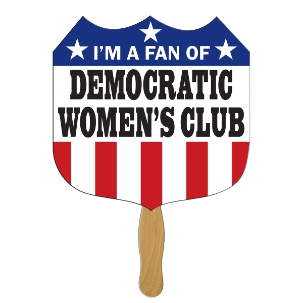 Interstate sign shape fast fan with wooden stick.... from ASI 67620 Lion Circle Corp / Lion/Circle