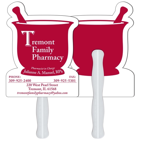 Mortar and pestle shape fast fan with wooden stick.... from ASI 67620 Lion Circle Corp / Lion/Circle