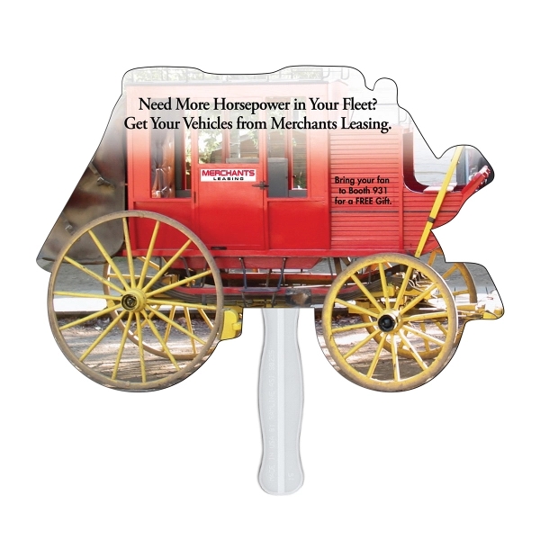 Stage coach shape fast fan with wooden stick.... from ASI 67620 Lion Circle Corp / Lion/Circle