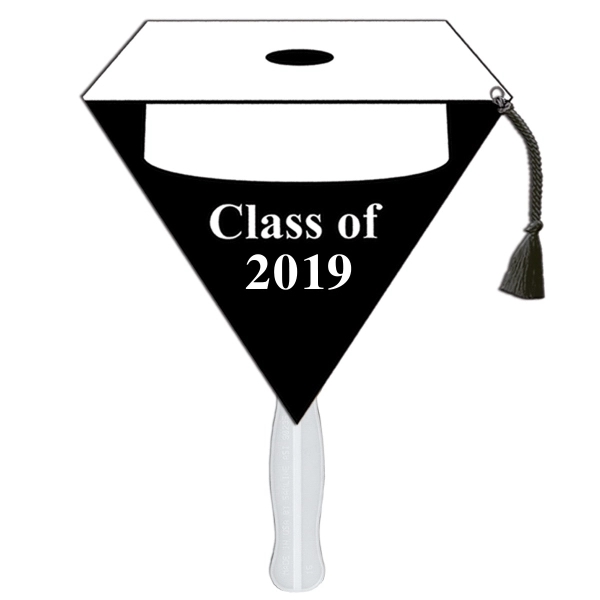 White cap graduation fan made of high density paper board.... from ASI 67620 Lion Circle Corp / Lion/Circle