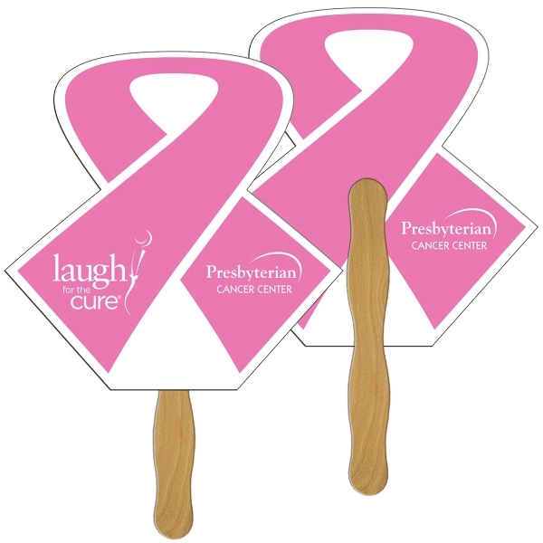 Open ribbon shape fast fan with wooden stick.... from ASI 67620 Lion Circle Corp / Lion/Circle