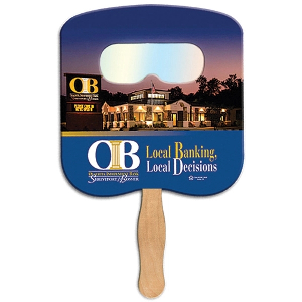 Bread slice shape hand held fan with see through fireworks film.... from ASI 67620 Lion Circle Corp / Lion/Circle