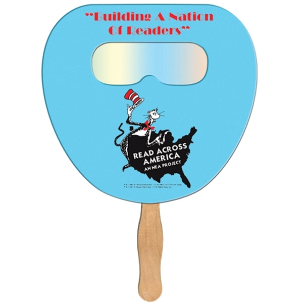 Palm leaf shape hand held fan with see through fireworks film.... from ASI 67620 Lion Circle Corp / Lion/Circle