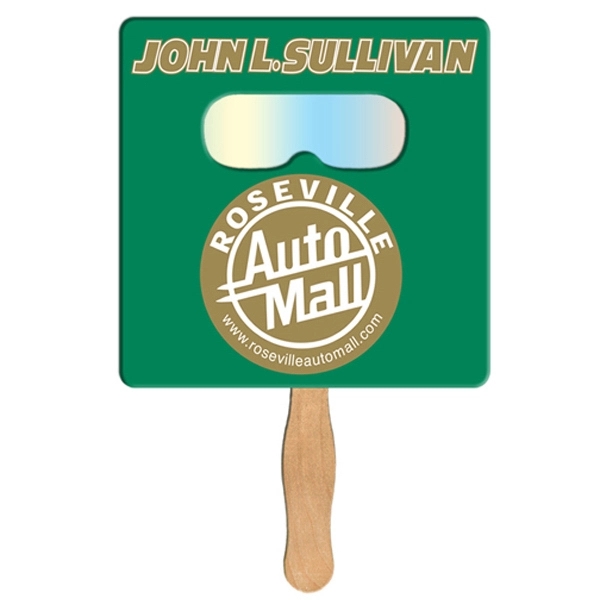 Square shape hand held fan with see through fireworks film.... from ASI 67620 Lion Circle Corp / Lion/Circle