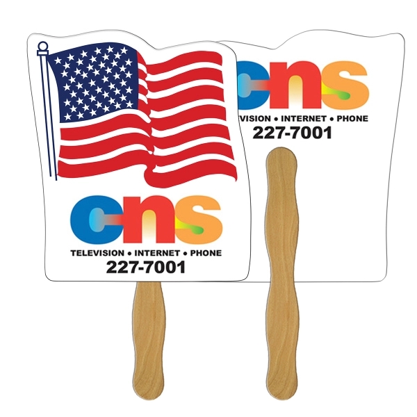 Flag shape fast fan with wooden stick.... from ASI 67620 Lion Circle Corp / Lion/Circle