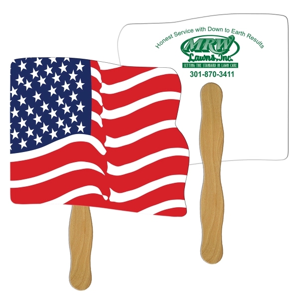 Fast flag shape fan with wooden stick.... from ASI 67620 Lion Circle Corp / Lion/Circle