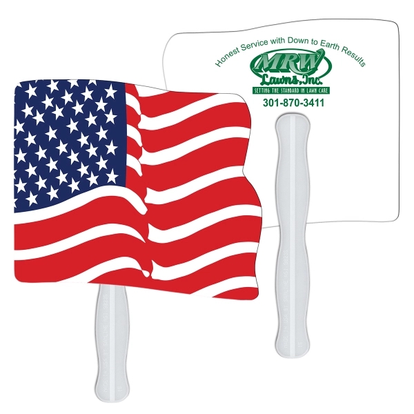 Fast flag shape fan with wooden stick.... from ASI 67620 Lion Circle Corp / Lion/Circle