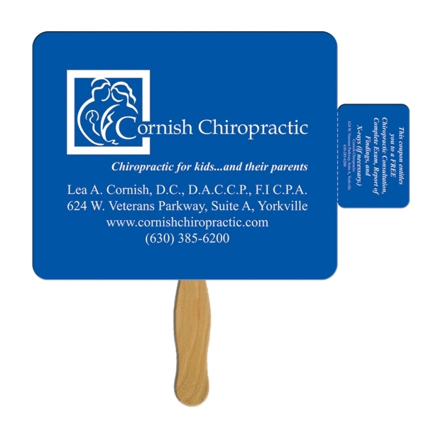 Rectangle shape fan with a coupon and high gloss finish.... from ASI 67620 Lion Circle Corp / Lion/Circle