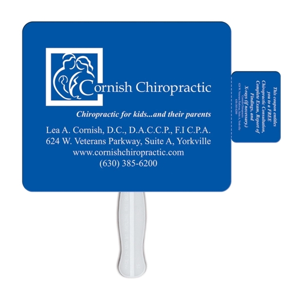 Rectangle shape fan with a coupon and high gloss finish.... from ASI 67620 Lion Circle Corp / Lion/Circle