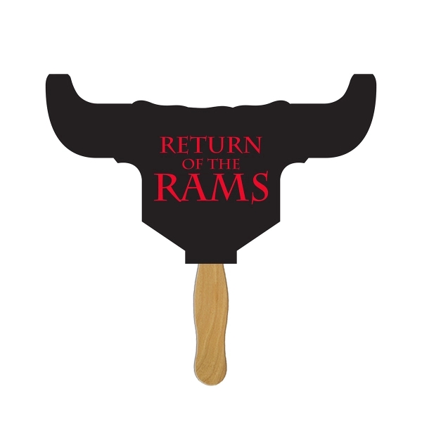 Longhorn bull shape fast fan with wooden stick.... from ASI 67620 Lion Circle Corp / Lion/Circle
