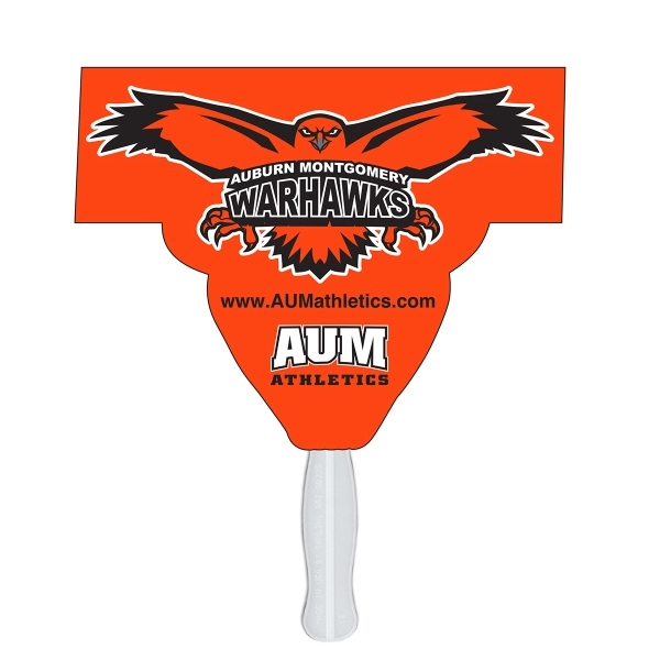 Mascot shape fast fan with wooden stick.... from ASI 67620 Lion Circle Corp / Lion/Circle