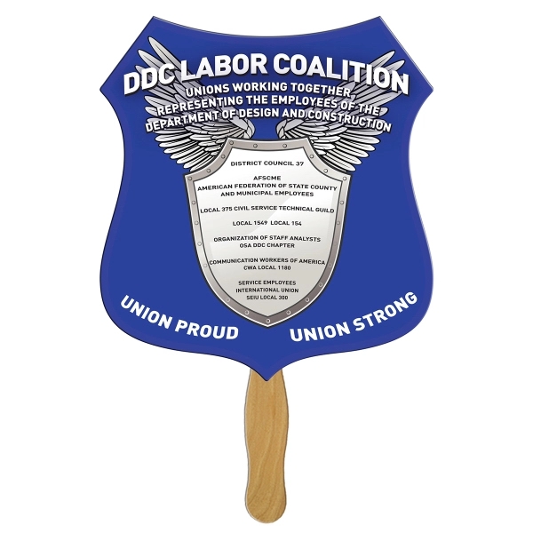 Crest shape fast fan with wooden stick.... from ASI 67620 Lion Circle Corp / Lion/Circle