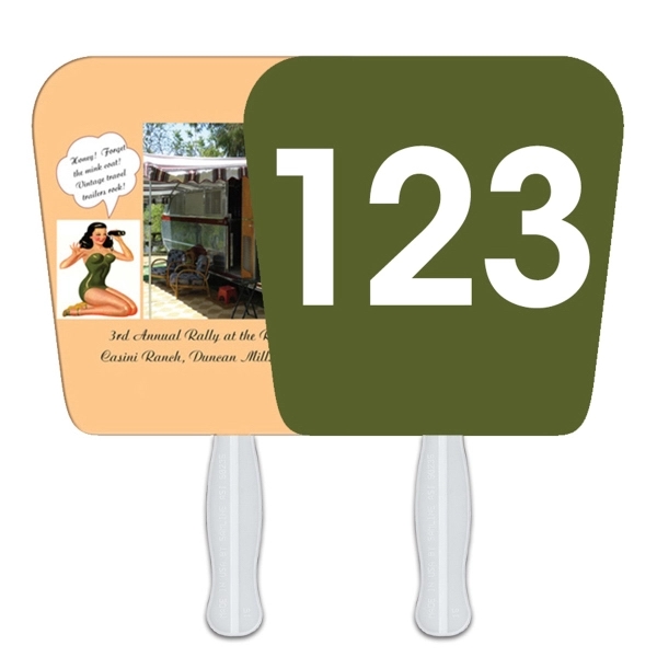 Tapered square shape auction fan with hidden wooden stick.... from ASI 67620 Lion Circle Corp / Lion/Circle