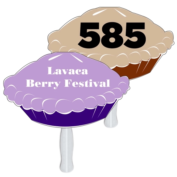 Pie shape auction fan with hidden wooden stick.... from ASI 67620 Lion Circle Corp / Lion/Circle