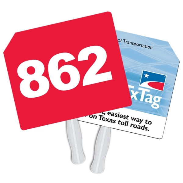 Price tag shape auction fan with hidden wooden stick.... from ASI 67620 Lion Circle Corp / Lion/Circle