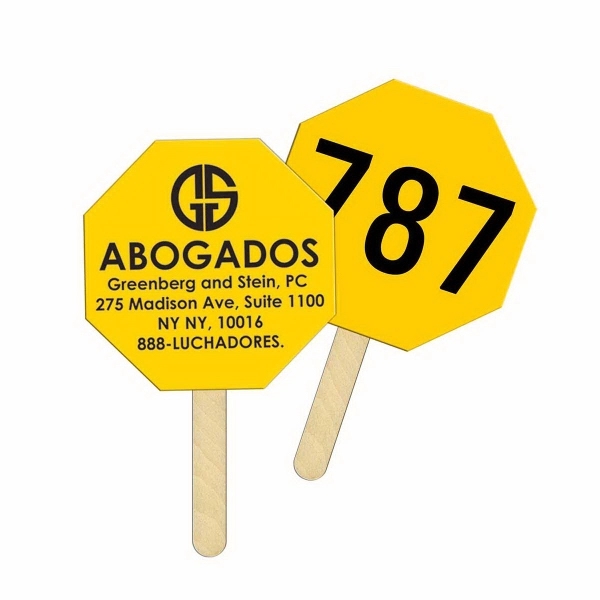 5" Octagon shape auction fan with hidden wooden stick.... from ASI 67620 Lion Circle Corp / Lion/Circle