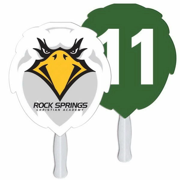 Mascot shape auction fan with hidden wooden stick.... from ASI 67620 Lion Circle Corp / Lion/Circle