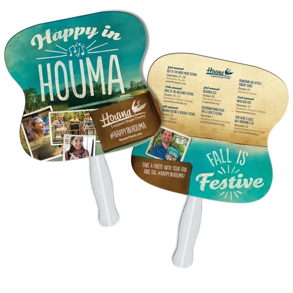 Hourglass digital sandwich fan, material high density 14 pt. white poster... from ASI 67620 Lion Circle Corp / Lion/Circle