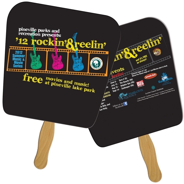 Tapered square digital sandwich fan, material high density 14pt. white poster... from ASI 67620 Lion Circle Corp / Lion/Circle