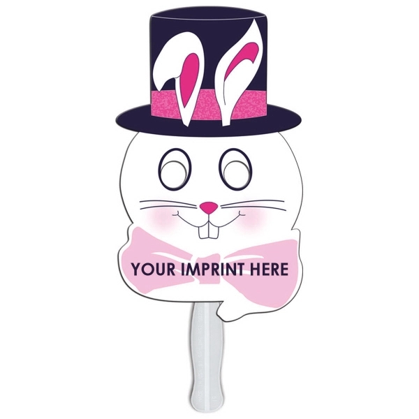 Bunny shape fan on a stick. Made from high density white... from ASI 67620 Lion Circle Corp / Lion/Circle