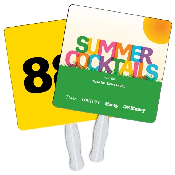 Square shape auction fan with hidden wooden stick.... from ASI 67620 Lion Circle Corp / Lion/Circle