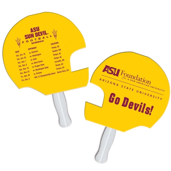 Helmet shape auction fan with hidden wooden stick.... from ASI 67620 Lion Circle Corp / Lion/Circle