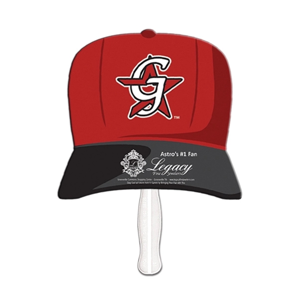 Baseball Hat digital sandwich fan, material high density 14pt. white poster... from ASI 67620 Lion Circle Corp / Lion/Circle