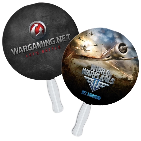 Round digital sandwich fan, material high density 14pt. white poster board.... from ASI 67620 Lion Circle Corp / Lion/Circle