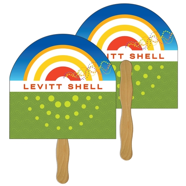 Half moon shape fast fan with wooden stick.... from ASI 67620 Lion Circle Corp / Lion/Circle