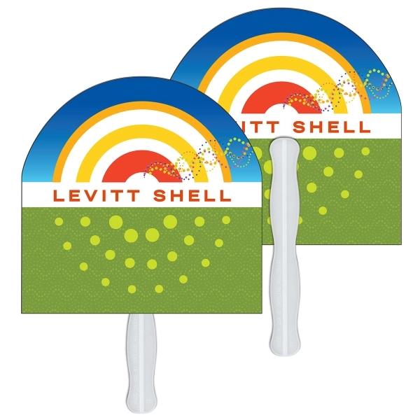 Half moon shape fast fan with wooden stick.... from ASI 67620 Lion Circle Corp / Lion/Circle