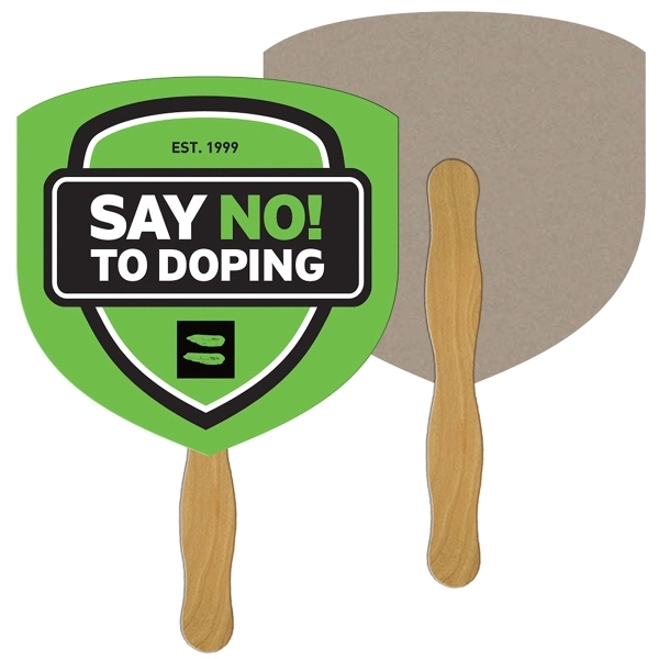 Shield shaped fan is laminated on front with a high gloss... from ASI 67620 Lion Circle Corp / Lion/Circle