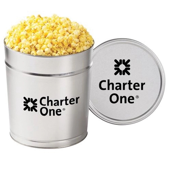 3.5 gallon tin filled with classic butter flavored popcorn... from ASI 71685 Midnite Snax®