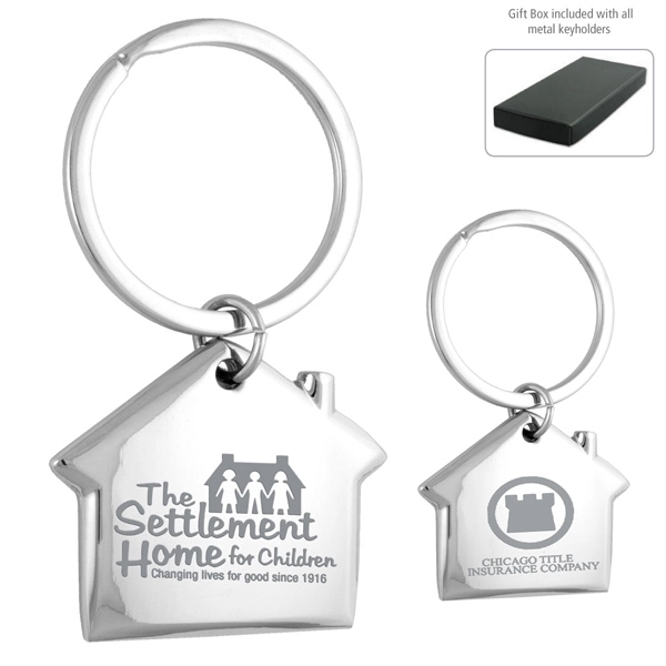 House shaped metal keyholder with chrome finish.... from ASI 62660 Innovation Line