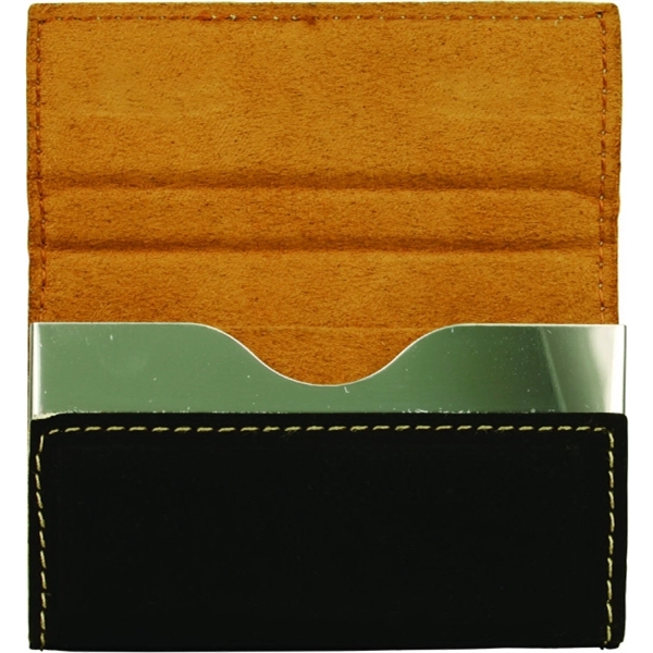 3.75" x 2.75" x 0.5625" leatherette business card holder with laser... from ASI 92531 Unique Custom Products / UCP