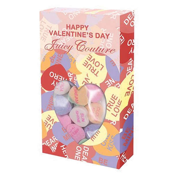 Small window box full of conversation hearts with 13 random pre-printed... from ASI 71685 Midnite Snax®