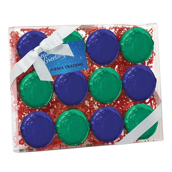 12 pack of chocolate covered Oreos® wrapped in colored foil with... from ASI 71685 Midnite Snax®