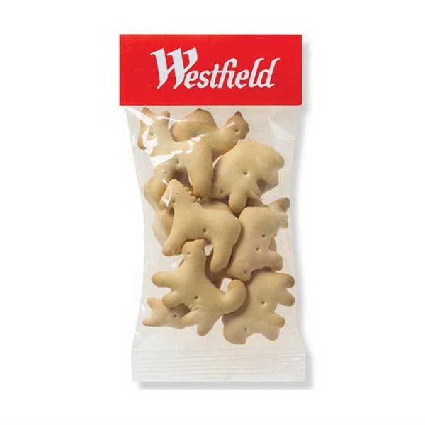 Customizable header bag filled with 1 oz. of animal crackers... from ASI 71685 Midnite Snax®