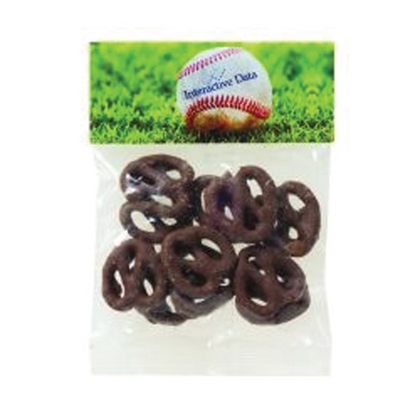 Header bag filled with 1 oz. chocolate covered peanuts... from ASI 71685 Midnite Snax®